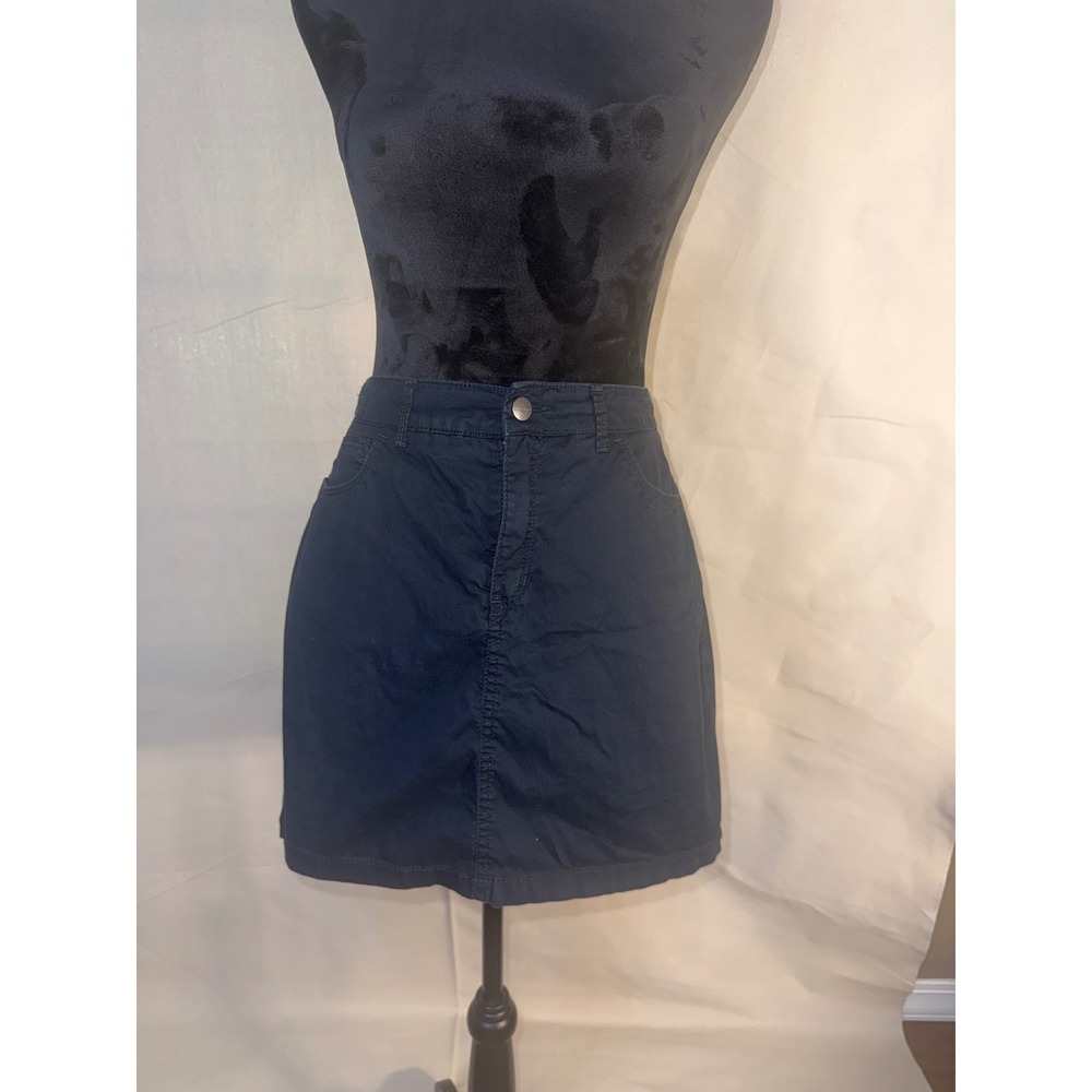 Croft & Barrow Womens Navy Blue Petite Stretch Denim Mini Skirt Size 4P
